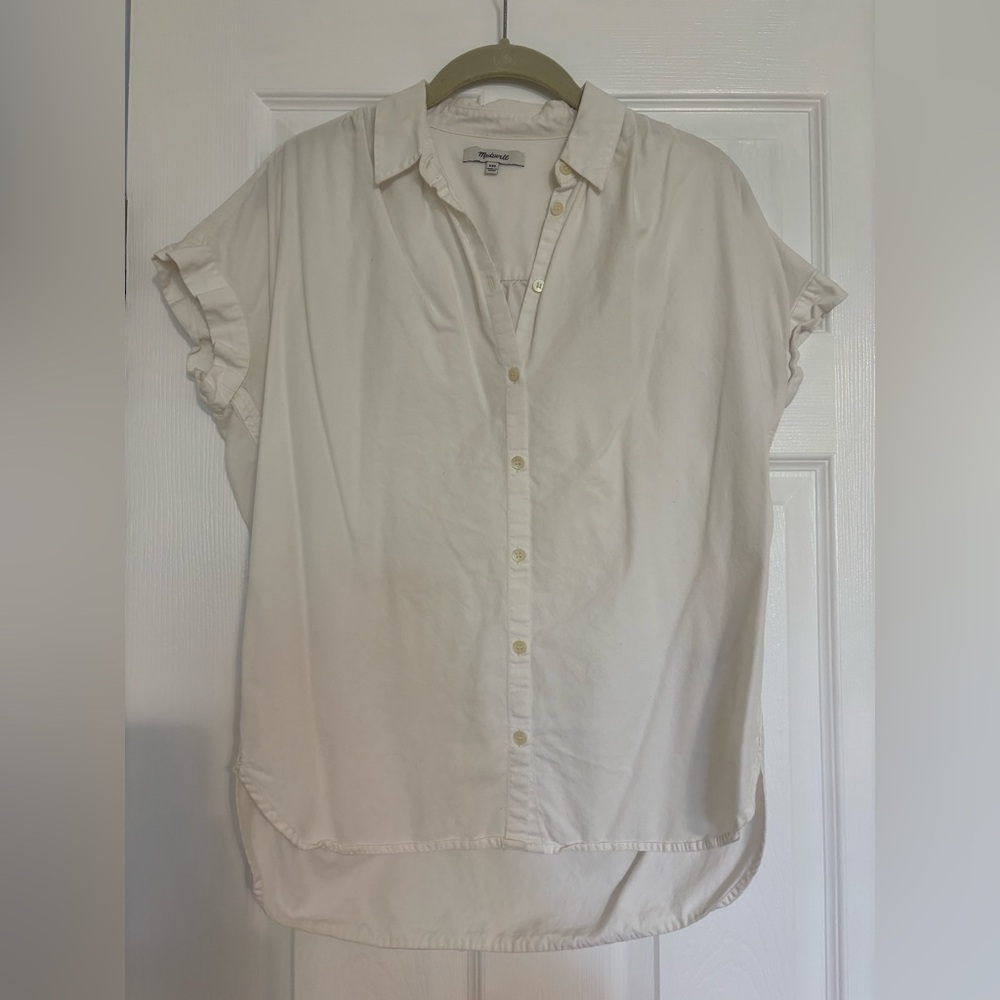 Madewell Quarter Sleeve White Button Down